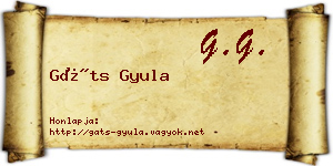 Gáts Gyula névjegykártya