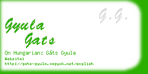gyula gats business card